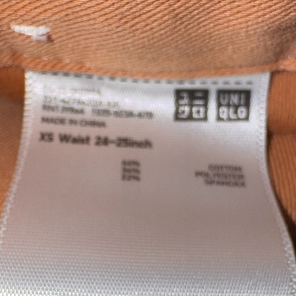 Uniqlo High Waist Orange Wide Leg Twill Casual Pants Size XS Gently Used - Picture 3 of 8